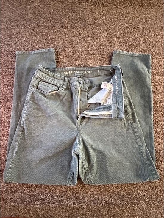 American Eagle Outfitters Pants - American Eagle Mom Straight Corduroy Pants 6 Green Stretch